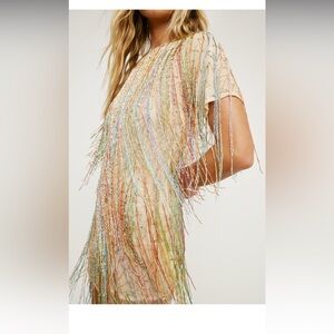 NWT Nasty gal Tassel Beaded Mini Shift Dress